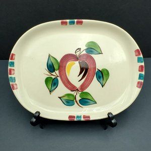 Purinton Apple Serving Platter Slip Ware 12" Oval Serving Dish